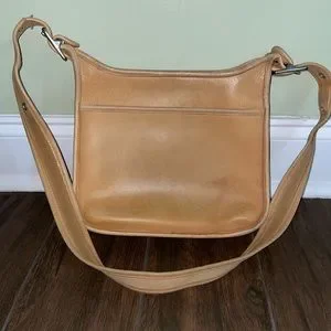 バッグ Vintage Coach Saddle Bag Tan Old Model Vintage 90's Coach Saddle Leather Flap Bag Natural Grain